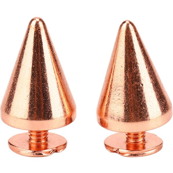 100 Juegos Tachuelas PúAs CóNicas Galvanizado Oro Rosa Remaches De Tornillo Puntiagudos CóNicos Punk DIY Punk 9.5X15Mm-image