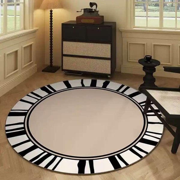 Pogrubiony AntypośLizgowy OkrąGłY Dywan Do Sypialni I Salonu, Nowoczesny Dywanik PodłOgowy W Stylu AmerykańSkim, UkłAdany PierśCień Diameter 90Cm(35In)-image