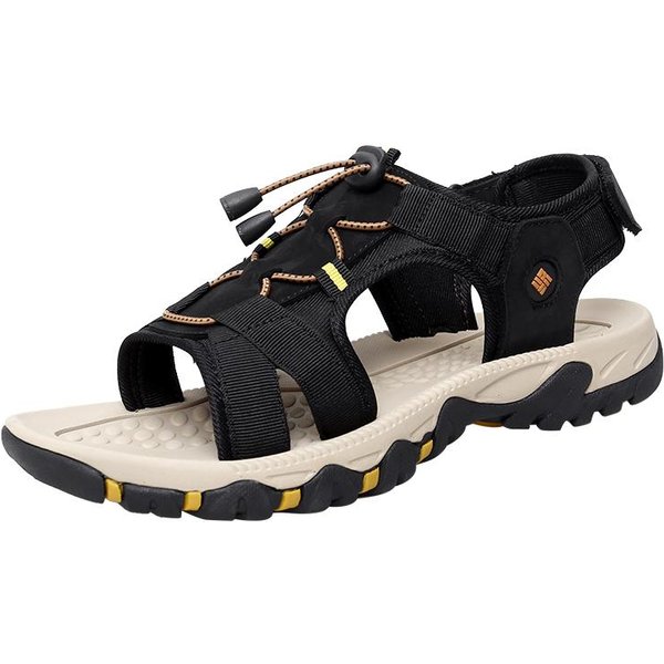Sandalias De Verano Para Hombre, Zapatos Casuales De Cuero Genuino Para Hombre, Sandalias De Cuero Para Hombre Para Exteriores, Zapatos De Playa Para Hombre, Zapatos Romanos Para Hombre 47 Black-image