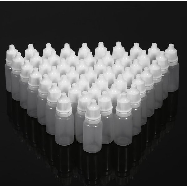 50 Sztuk 10 Ml ObjęTość Puste Plastikowe Wyciskane Butelki Pojemnik Na PłYn Do Oczu Kroplomierzem-image