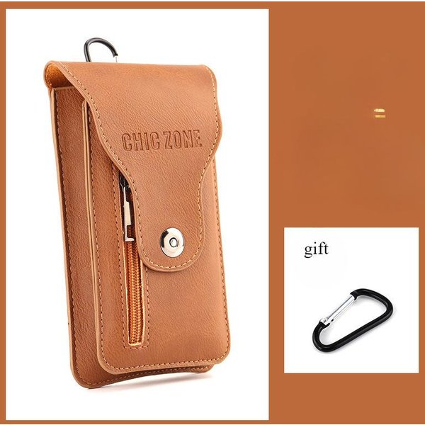 RiñOnera De Moda Para Hombre Bolsas Para TeléFono RiñOnera CinturóN Para Hombre Multifuncional Impermeable Bolsas Cruzadas MarróN-image