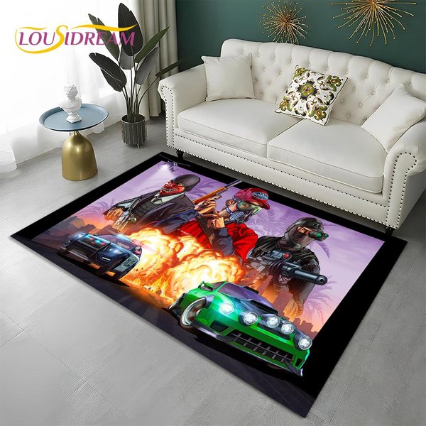 Juegos Grand Theft Auto 3D GTA Alfombra Para Gamer Para Hogar Sala De Estar Dormitorio Sofá Felpudo DecoracióN, Alfombra Infantil Antideslizante Para Suelo 40X60Cm-image