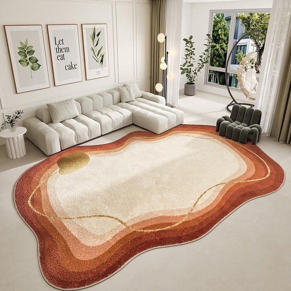 Luksusowy Nieregularny Dywan Do Dekoracji Salonu, Puszyste MięKkie Dywaniki Do Sypialni, Minimalistyczny Dywan Do Salonu, Pluszowy Dywan, Domowy Zmywalny Dywanik 80X120Cm-image