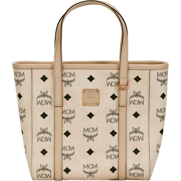 Bolso Tote MCM Toni Classic Con Estampado De Monograma, Bolso Bandolera De Lona Revestida Con Ribete De Piel Napa, Bolso De Hombro Mini Unisex MWPAATN04I8001 Basic Set (Bag+Dust Bag) Beige-image