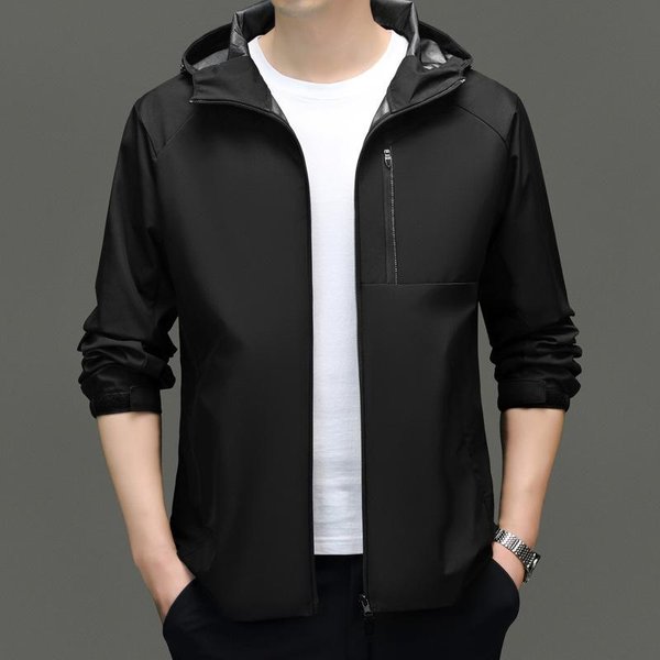 Nueva Ropa De MontañIsmo Fina De Primavera Y OtoñO Para Hombres JóVenes Y De Mediana Edad, Chaquetas Casuales De Moda, Chaquetas Con Capucha 3XL Black-image