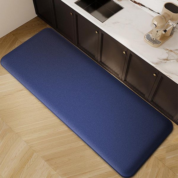1 Szt. DłUgi Pasek Pogrubiony Mata PodłOgowa Kuchenna Flanelowa AntypośLizgowa Mata łAzienkowa ChłOnna Mata Domowa Pod Drzwi Odporna Na Zabrudzenia Mata Pod Stopy 50Cm X 120Cm Niebieski-image