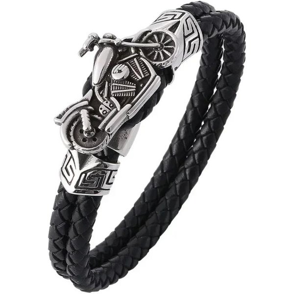 Vintage RęCznie Tkana Ekologiczna SkóRzana Bransoletka KrzyżYk Z Magnetycznym ZapięCiem MęSka Modna Zawieszka Religijny Amulet BiżUteria Gray-image