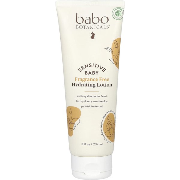 Babo Botanicals, Bebé Sensible, LocióN Hidratante, Sin Fragancia, 8 Fl Oz (237Ml) White-image