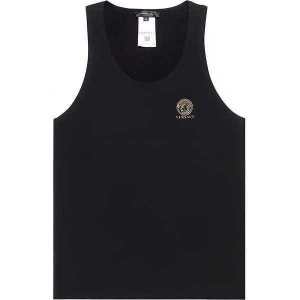 Chaleco De Punto Con Logo Estampado Versace Cuello Redondo Para Hombre Negro AUU01012-A232741-A1008 Xxxl White-image
