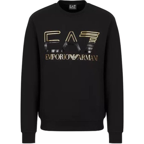 Sudadera Emporio Armani EA7 SS23 Estampado De Logo Bicolor Cuello Redondo Hombre Sudadera Negra 3RPM12-PJLSZ-0208 M-image