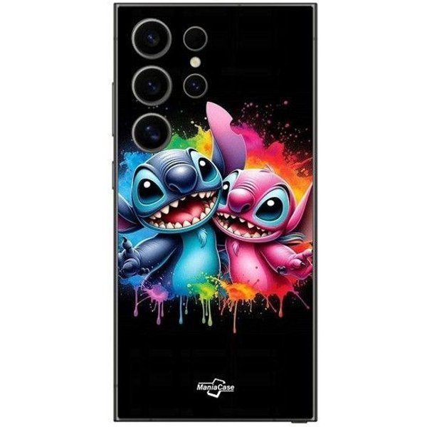 Coque De TéLéPhone - Maniacase - Samsung Galaxy S24 Ultra - Souple - Silicone - Stitch Angel Negro-image