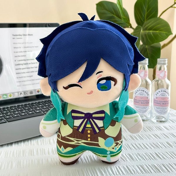 26 Cm Anime Genshin Impact Durin Kawaii Cosplay AlgodóN PP MuñEco De Peluche Cuerpo Disfraz De Anime Juguetes De Peluche MuñEcas Figuras Regalo De Navidad 26Cm Blue-image