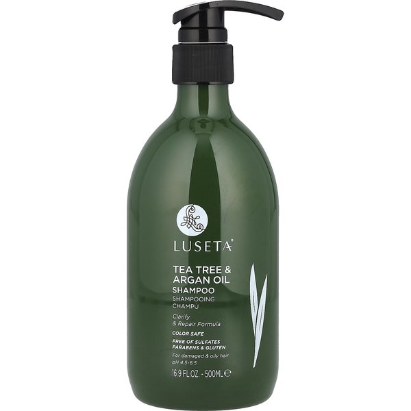 Luseta Beauty, Szampon Z Olejkiem Z Drzewa Herbacianego I Arganowego, WłOsy Zniszczone I PrzetłUszczająCe Się, 16,9 Fl Oz (500 Ml) Gray-image