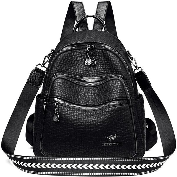 Mochila Para Mujer, Nueva, De Gran Capacidad, Moderna, Informal, De Viaje, PequeñA, De Cuero Suave, Estilo Coreano, VersáTil, Para La Escuela.-image