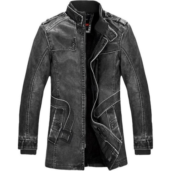 Chaqueta De Motociclista Para Hombre, Estilo Europeo Y Americano, De Cuero SintéTico. Xxxxl Gray-image