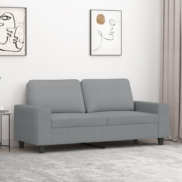 Vidaxl Sofá De 2 Plazas, Gris Claro, 140 Cm, Tapizado En Tela-image