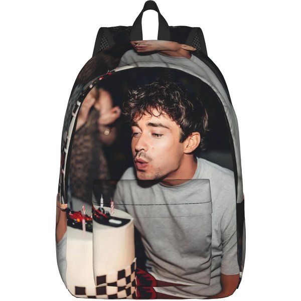 Mochila C-Charles Leclerc Para Hombre Mujer Genial Estudiante Trabajo Mochila Diaria Bolso De Hombro Para PortáTil Ligera 14 Inches-image