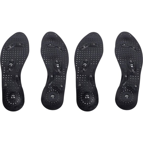 2 Pares De Plantillas Recortables De Goma De Longitud Completa Antideslizantes Para Zapatos Black-image
