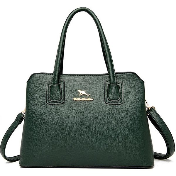 Bolso De Hombro Para Mujer De Moda Nueva Gran Capacidad Bolso De Mano Color SóLido Bolso Cruzado Texturizado Para Mujer Gray-image