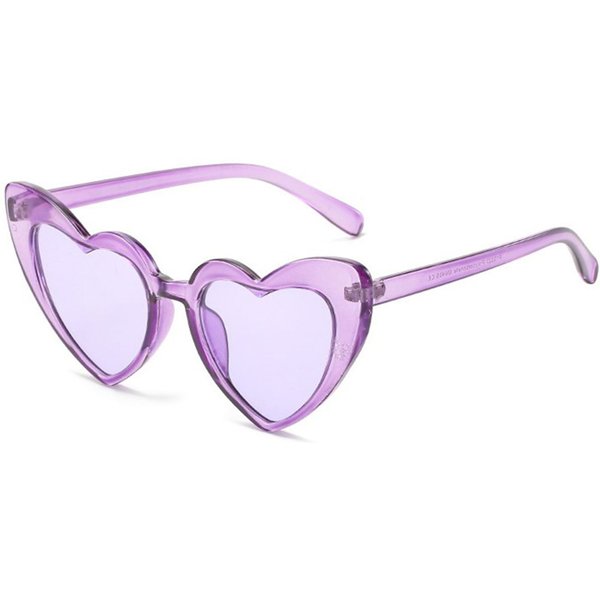 Ochrona UV Polaryzacyjne Ochrona UV Lekkie Wygodne TrwałE Wysoka Jakość Stylowe Retro Okulary PrzeciwsłOneczne W KształCie Serca White-image