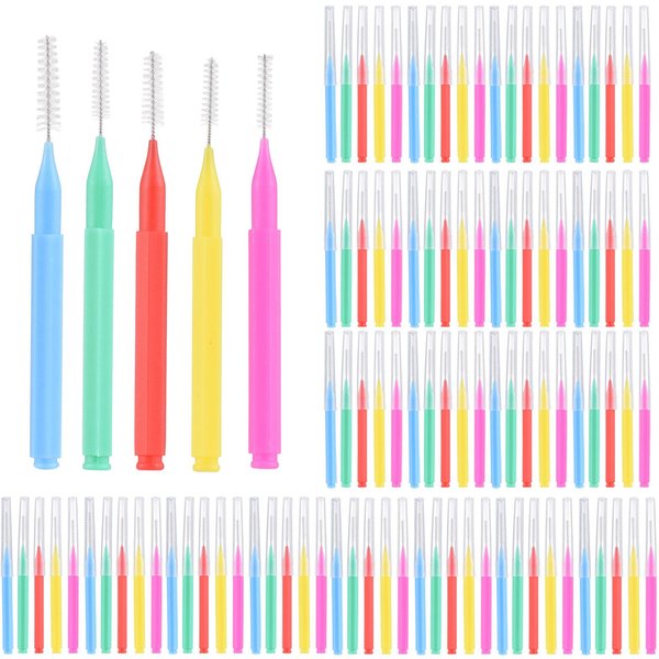 100 Sztuk Szczoteczki MięDzyzęBowe Nić Dentystyczna WykałAczka Aparat Ortodontyczny Szczoteczka Do Czyszczenia ZęBóW Multikolor-image