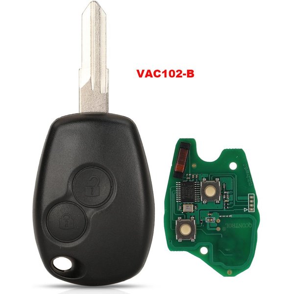 Jingyuqin 2 Przyciski Kluczyk Zdalny Dla Renault Duster Modus Clio 3 Twingo Dacia Logan Sandero Kangoo 433Mhz Chip PCF7947/7946/4A PCF7947 Chip Kolor Szaro Niebieski-image