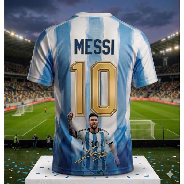 Messi #10 Argentyna Koszulka PiłKarska Niebiesko-BiałE Paski Koszulka MęSka Damska Mistrzostwa ŚWiata W PiłCe NożNej Koszulki Z KróTkim RęKawem Dla KibicóW L White-image