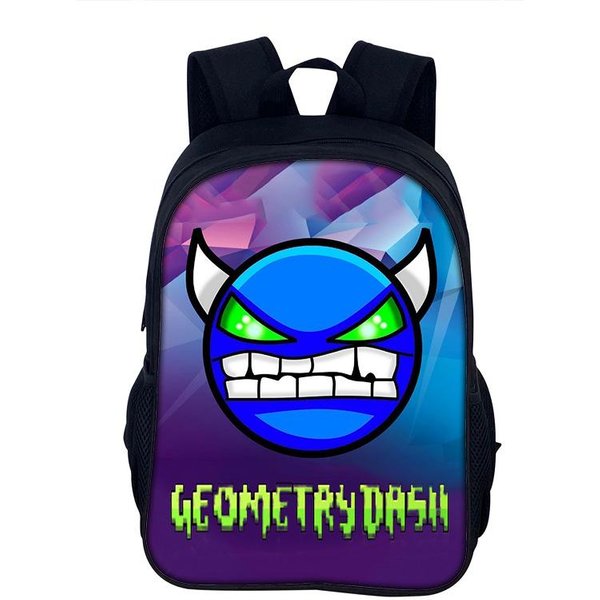 Geometry Dash KreskóWkowy Plecak Torba Szkolna 40Cm/15.7Cala Plecak Torby Na KsiążKi Plecak Komputerowy Dla ChłOpca Dziewczynki Najlepszy Prezent-image