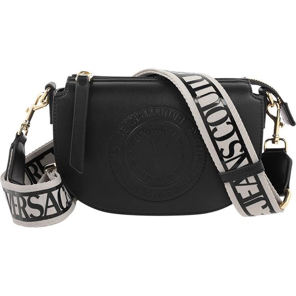 Versace Jeans Couture Torba Na Ramię Z Zamkiem BłYskawicznym Z WytłOczonym Logo ŚRednia Damskie Torby Czarny 74VA4BV1-ZS412-899 Basic Set (Bag+Dust Bag)-image