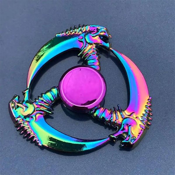 Metalowy Fidget Spinner Kolor TęCzowy RęCzny Spinner Edc Zabawka Do Koncentracji I Redukcji Stresu Zabawka Fidget Spinner Do ŁAgodzenia LęKu Dla Dzieci DorosłYch-image