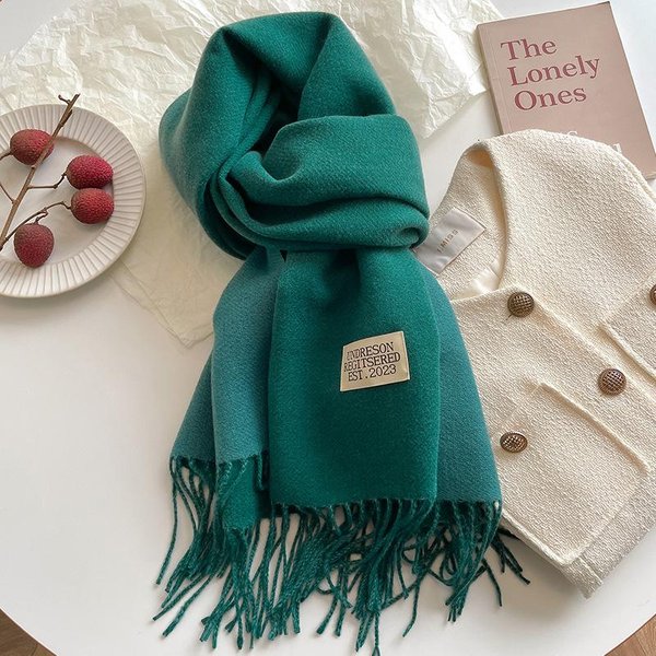 Bufanda De Cachemira De Invierno De Doble Cara Para Mujer, Chal Pashmina CáLido Grueso, Envolturas Con Borlas, Manta Para SeñOra, Echarpe Bufanda Hijab 31 Colores 200X70Cm-image