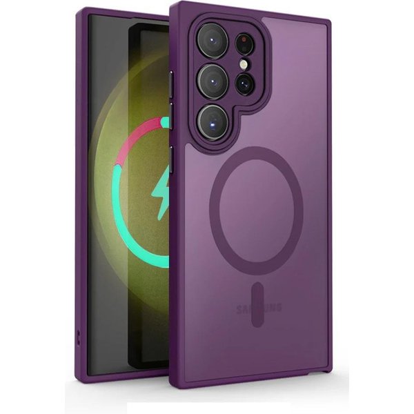 Magnetyczne Luksusowe Matowe Etui Na Telefon Dla Samsung Galaxy S25 S24 S23 S22 Ultra Plus FE Ochrona Obiektywu Bezprzewodowe ŁAdowanie Odporne Na WstrząSy For Galaxy S22 Gray-image