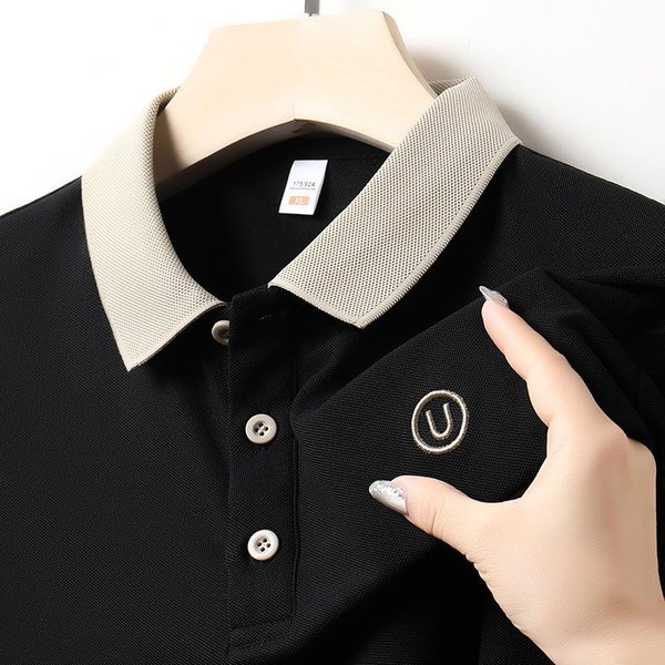 Camiseta Ligera De Lujo Bordada Para Hombre, Estilo BritáNico, Nueva Camiseta De Verano, Estilo Informal, De Manga Corta, Para JóVenes Y De Mediana Edad 4XL Black-image