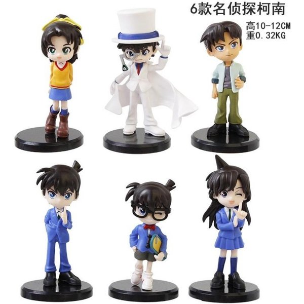6 Szt./Zestaw Anime Detektyw Conan Kaito Kid Ran Mouri Figurki Modelowe Zabawki No Box-image