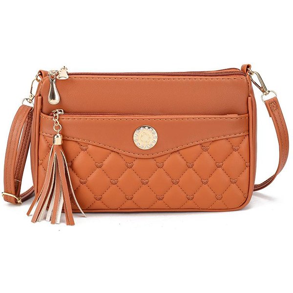 Torebka Damska Crossbody Dla Mamy MałA I śRednia Letnia Nowa Torebka Damska Z FręDzlem Na Ramię Torba Na Telefon KomóRkowy Brown-image