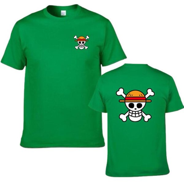 Letni MęSki KróL PiratóW Anime Print Kostium Dla Par Z KróTkim RęKawem T-Shirt MęSki Hip-Hopowy Top Z KróTkim RęKawem M Green-image