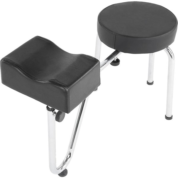 Regulowany PU SkóRzany PodkłAdka Pod Nogi/Ramię Do TatuażU Pedicure StołEk KrzesłO Czarny-image