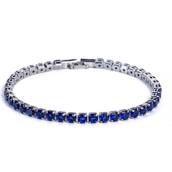 Luksusowe 4Mm Cyrkonia Bransoletki Tenisowe Iced Out Chain KryształOwa Bransoletka śLubna Dla Kobiet MężCzyzn Bransoletka W Kolorze ZłOtym I Srebrnym 19Cm Length-image