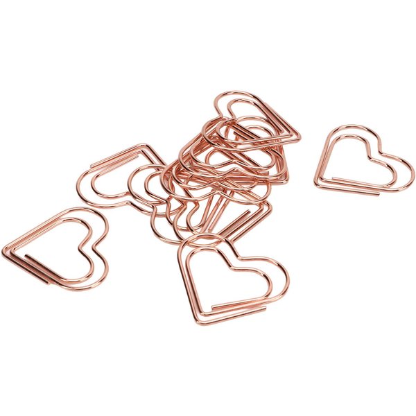 100 Piezas Clips De Papel Oro Rosa Forma ÚNica Proceso De Galvanoplastia Metal Ligero PortáTil Beige-image