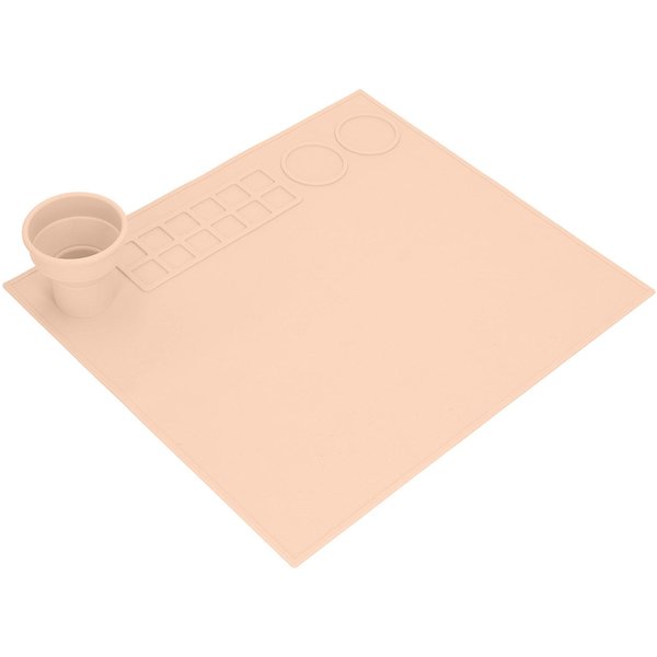 Alfombrilla De Silicona Para Pintar Antideslizante Gruesa Grande Para Manualidades ArtíSticas Infantiles Con Taza Para Dibujar DIY Naranja Naranja-image