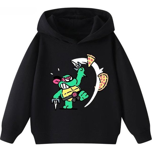 Wojownicze ŻółWie Ninja Anime DziecięCa Bluza Z Kapturem Na Jesień I Zimę, CiepłA Bluza Z Kapturem, Wygodna I MięKka GóRa 130 Black-image
