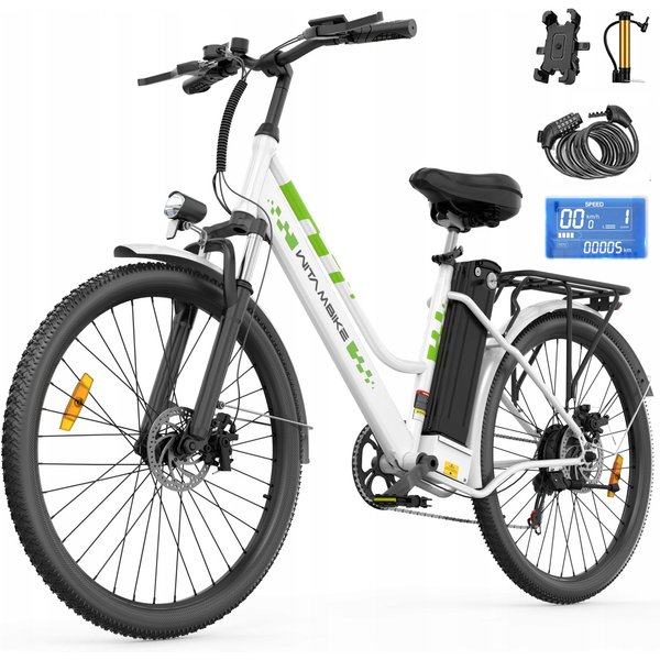 Rower Elektryczny Dla DorosłYch 26 Silnik 250W Witambike C26 Bateria 36V 15AH Szerokie Opony 26 Calowe ZasięG 100KM E-Bike Czarny-image
