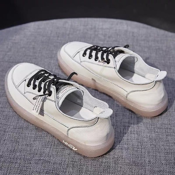 Zapatos PequeñOs Blancos De Cuero Genuino Para Mujer Primavera Nuevos Zapatos De Mujer VersáTiles TendóN De Una Sola Pierna Suela Blanda Zapatos Para Mujeres Embarazadas Zapatos Planos 40 Negro-image