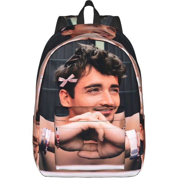Mochila Genial C-Charles Leclerc Con Bolsillo Escuela Secundaria Negocios Mochila Diaria Para Hombres Mujeres Bolsos De Lona Para PortáTil 15 Inches-image