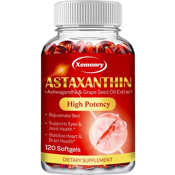 CáPsulas De Astaxantina 24 Mg - Potente Antioxidante - Con Extracto De RaíZ De Ashwagandha 120-image