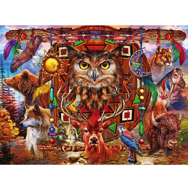 Taladro Redondo Completo Animal TóTem Pintura De Diamantes Mosaico Bordado Venta BúHo Punto De Cruz 20X30CM-image