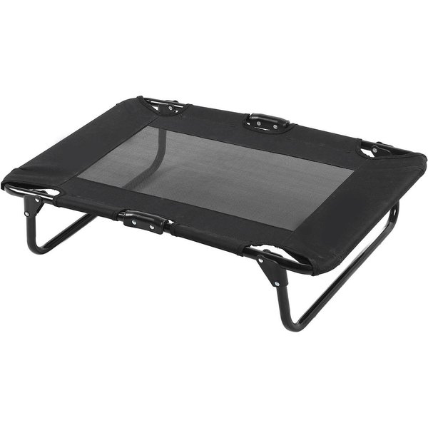 Cama Plegable Para Mascotas Malla Central Refrigerante Marco De Acero Cama Elevada Para Gatos Y Perros Para Hogar Y Exteriores Negra 76X51X18Cm Gray-image