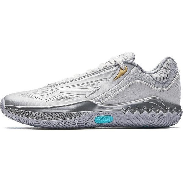 Zapatillas De Baloncesto Para Hombre Anta KAI Speed 2 Plata Turquesa A Shock PRO Amortiguadas Antideslizantes Duraderas CañA Baja Placa De Nylon En Forma De X 912611114S-2 44 Gray-image