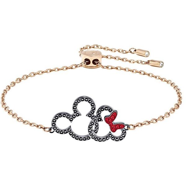 Pulsera Swarovski Disney Mickey Minnie Mouse Con Cierre Deslizante Para Mujer Color Oro Rosa 5435138 Box (Random Color) Beige-image