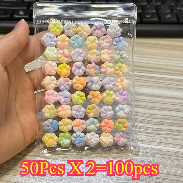 50/100 Szt. Mini Squishy Zabawka ŁApka Kota Silikonowa Urocza MięKka Kolorowa ŁApka Kota Hi OdstresowująCa Squishy Zabawka Fidget-image